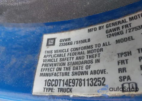 2007 Chevrolet Colorado Lt z USA, uszkodzony, nr VIN 1GCDT14E978113252